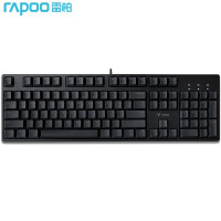 雷柏（Rapoo） V860 机械键盘 有线键盘 游戏键盘 104键 原厂Cherry轴 吃鸡键盘 黑色 樱桃黑轴