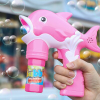 糖米 泡泡机儿童海豚吹泡泡枪玩具套装网红抖音同款玩具全自电动泡泡补充液男孩女孩礼物 粉色海豚+2水3电5液