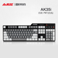 黑爵（AJAZZ）刺客Ⅱ合金机械键盘AK35i PBT版 白灰色  青轴 游戏 背光 办公 电脑 笔记本 吃鸡键盘