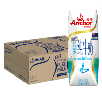 安佳（Anchor） 安佳牛奶 新西兰原装进口成人青少年高钙低脂纯牛奶草饲奶源 250ml*24盒/箱