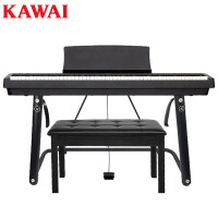 卡瓦依（KAWAI）电钢琴ES110黑色单主机 88键重锤电子数码钢琴成人儿童初学专业家用 单踏板+U型架+琴凳礼包