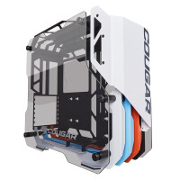骨伽 电脑机箱 开放式水冷 中塔式侧透机箱 支持ATX主板 小开拓者S白色