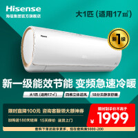 【新能效】海信（Hisense）大1匹新一级能效变频冷暖 家用省电智能自清洁挂式空调26EF20A1