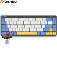 达尔优(dareu)EK868 矮轴蓝牙键盘 双模无线 有线办公 超薄便携 68键小键盘 多设备手机平板ipad键盘 红