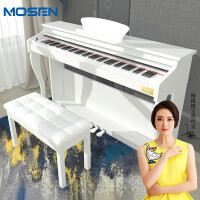 莫森(mosen)智能电钢琴MS-108G典雅白 电子数码钢琴88键全重锤键盘 演奏级+原装琴架+三踏板+双人琴凳大礼包