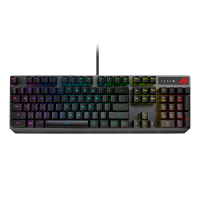 ROG 游侠RX PBT版  机械键盘 有线游戏键盘 光学触发机械红轴 RGB背光键盘 防水防尘键盘104键 黑色 RX