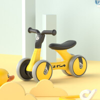 乐的（Luddy）儿童平衡车学步车可坐可滑行防侧翻减震降噪 黄色 1-3岁