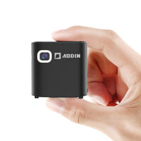澳典(AODIN)M19微型投影仪家用迷你 便携式小型办公无线手机儿童全高清1080P投影机 黑色