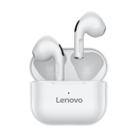 联想(Lenovo) thinkplus LP40白色 真无线蓝牙耳机 半入耳式运动降噪重低音音乐耳机 通用苹果华为小米