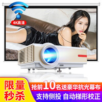 【七仓发货隔日达】Rigal瑞格尔投影仪家用办公全高清1080p无线wifi投影机4K激光电视影院 (2021升级版 白天直投)