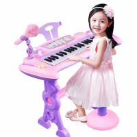 奥智嘉 儿童电子琴带麦克风女孩早教钢琴弹唱录三合一 儿童玩具 女孩玩具礼物