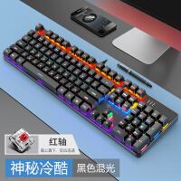 森松尼（sunsonny）机械键盘有线游戏专用外设台式笔记本办公吃鸡LOL外接104键USB外接发光 J9黑色混光（红轴