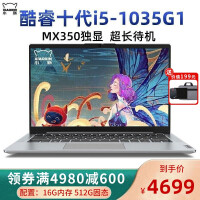 联想小新14 全新MX350独显十代超轻薄本酷睿i5笔记本电脑商务办公本学生超极本手提游戏本2020 标配|i5-103