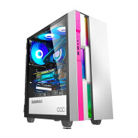 游戏帝国（GAMEMAX）布洛芬C3 白粉色 超频自降温游戏电脑机箱（支持EATX/coc超频降温/侧拉玻璃/240水冷