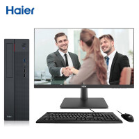 海尔 (Haier) 天越H500-V10商用办公台式机套机（i3-10100 8G 512G SSD   Window10）23.8英寸