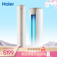 海尔（Haier）2匹 新一级 静悦 变频客厅圆柱空调立式柜机 除菌自清洁 冷暖 KFR-50LW/03KCA81U1