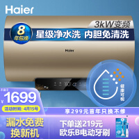 海尔（Haier）60升电热水器3000W变频速热双重净化健康可视化APP无线预约 EC6002-G9(U1)