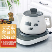 一壶百饮养生壶中药锅煎药壶分体式智能全自动中药壶熬药罐陶瓷砂锅电子煮炖药锅电药煲机器熬中医壶家用 4L白壶G+灰白底座B(推荐)
