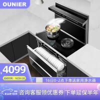 欧尼尔（OUNIER）集成灶一体灶带消毒柜下排侧吸式家商用环保灶自动清洗油烟机燃气灶LX3-B-12T