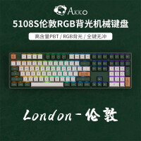 AKKO5108S有线\/3098N三模伦敦绿机械键盘有线无线蓝牙5.0热插拔RGB背光TTC快银轴 5108S有线版（非热插拔）-108键 TTC快银轴