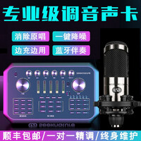 森然ST60直播声卡套装手机电脑通用抖音快手全民k歌录音唱歌户外主播全套设备电容麦克风唱吧神器话筒 森然ST60声卡+森然T2058pro麦克风套装