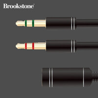 美国Brookstone 2S猫耳耳机无线蓝牙猫耳朵耳机头戴耳机猫耳机二次元电竞游戏电脑耳机发光带麦 猫耳机一分二电脑音频线