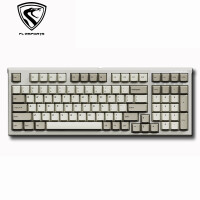 腹灵（FL·ESPORTS）FL980 CPS 有线游戏机械键盘RGB背光 98键PBT键帽原厂高度 凯华BOX红轴 复古经典灰白配色