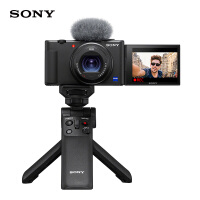 索尼（SONY）ZV-1 Vlog数码相机 黑色 手柄电池套装（ZV1） 4K视频/美肤拍摄/强悍对焦
