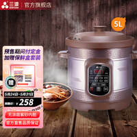 三源紫砂电炖锅全自动家用电汤锅紫砂锅3L4L5L6L8L10升砂锅煲汤煮粥神器多功能商用智能预约定时 5L (适合4-6人)