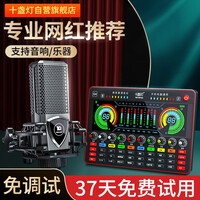 十盏灯 G4手机声卡抖音快手主播直播电容麦克风喊麦唱歌录音设备 电脑外置声卡话筒唱K唱歌吧套装 高配套装【Q8-G4】黑色