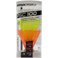 迪卡侬（DECATHLON）室外尼龙塑料羽毛球抗风耐打稳定娱乐训练3只装PERFLY 塑料100 3只装白色/黄色/橙色 1筒