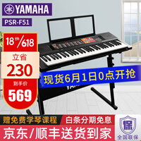 YAMAHA雅马哈电子琴PSR-E373/F51 成人61键幼儿童初学者入门幼师教学家用 PSR-F51官方标配+配件礼包