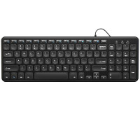 B.O.W 航世 HW156S-A静音超薄有线键盘 办公游戏有线小键盘 巧克力按键外接数字键盘 黑色-升级款