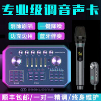 森然ST60直播声卡套装手机电脑通用抖音快手全民k歌录音唱歌户外主播全套设备电容麦克风唱吧神器话筒 森然ST60声卡+森然U10无线麦克风套装