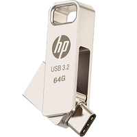 惠普（HP）64GB Type-C USB3.2 Gen1 手机电脑U盘x206c 全金属双接口 多功能学习办公优盘