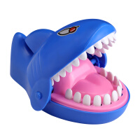 鳄鱼玩具按牙齿咬手指大号鲨鱼发泄解压整人创意儿童整蛊恶搞 X023-6蓝色小鲨鱼 刺激好玩