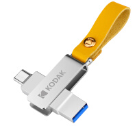 柯达(Kodak) 64GB Type-C USB3.1 U盘 触动系列K243C 银色 全金属 双接口 手机电脑两用U