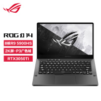 ROG幻14 2021款14英寸P3广色域2K屏设计师游戏本笔记本电脑(8核锐龙R9 5900HS 16G 512G RTX3050Ti)经典灰