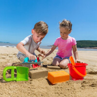 Hape儿童挖沙铲子小桶组合工具套装玩雪模型男女戏水玩沙户外玩具 沙滩9件套 E8404