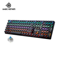 魔炼者MK5机械键盘 电竞游戏键盘 108键幻彩混光 机械键盘 复古圆键帽 多媒体按键 青轴黑色