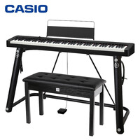 卡西欧(CASIO)电钢琴CDP-S100BK 88键重锤电子钢琴便携双电时尚家庭款(黑色单机+时尚琴架款)
