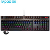 雷柏(Rapoo) V500PRO 机械键盘 有线键盘 游戏键盘 104键混光键盘 吃鸡键盘 电脑键盘 黑色 茶轴