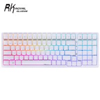 RK98 机械键盘有线键盘游戏键盘100键98配列RGB背光电脑键盘热插拔键线分离白色K黄轴