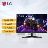 LG 23.8英寸 电竞 小钢炮 144Hz 1ms(GTG) FreeSync DP1.4接口 IPS HDR 设计师 办公 游戏 显示器 24GN600