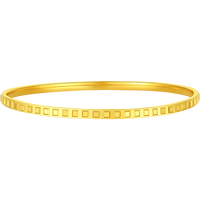 潮宏基御范方圆黄金手镯女足金手饰三金空心计价 W 镯宽约3mm 17.05g 圈口约5.8cm