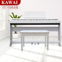 卡瓦依（KAWAI）电钢琴ES110 88键重锤逐键采音卡哇伊电子数码钢琴成人儿童初学 ES110白色+原装木架+三踏板+琴凳礼包