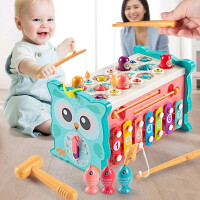 丹米琦 六面体游戏桌【钢琴丨打地鼠丨拖行车】婴幼儿玩具0-1-2岁早教宝宝玩具多面体