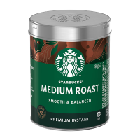 星巴克（Starbucks）速溶美式黑咖啡粉中度烘焙罐装90g 0糖健身即冲法国进口可做40杯