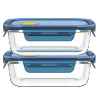 乐唯诗（NERVISHI）高硼硅玻璃饭盒婴儿辅食盒微波炉专用保鲜盒饭盒套装便当盒 保鲜盒【400ml*2】