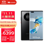 【搭载HarmonyOS 2】华为 HUAWEI Mate 40 Pro 4G 全网通 麒麟9000旗舰芯片 8GB+256GB亮黑色手机